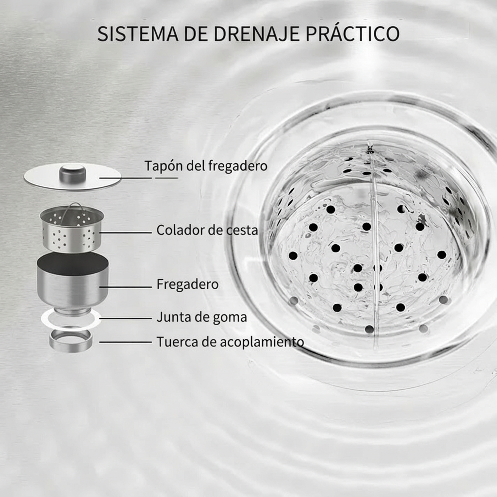 Évier industriel Garvee en acier inoxydable 304